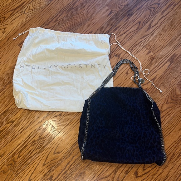 Stella McCartney Woman’s Navy Leopard Print Silver Tote - Picture 1 of 7